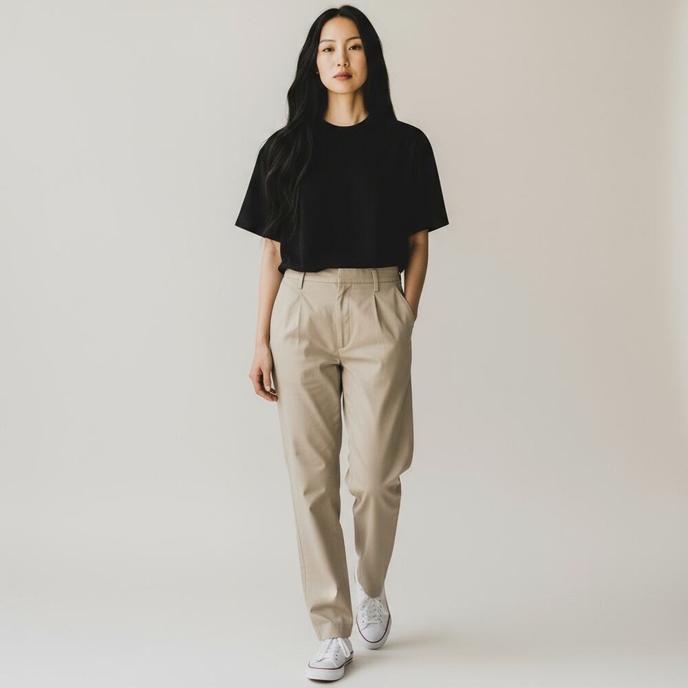 Brunello Cucinelli Pleated Cotton‎ Blend Ruffle Waistband Pants - Picture 3 of 13